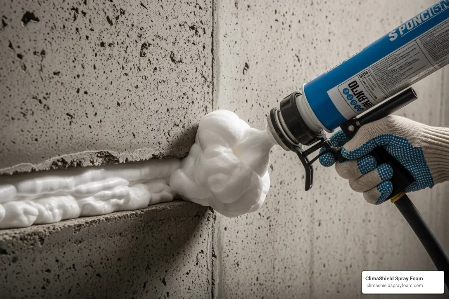 expanding foam filler waterproof application in basement gap
